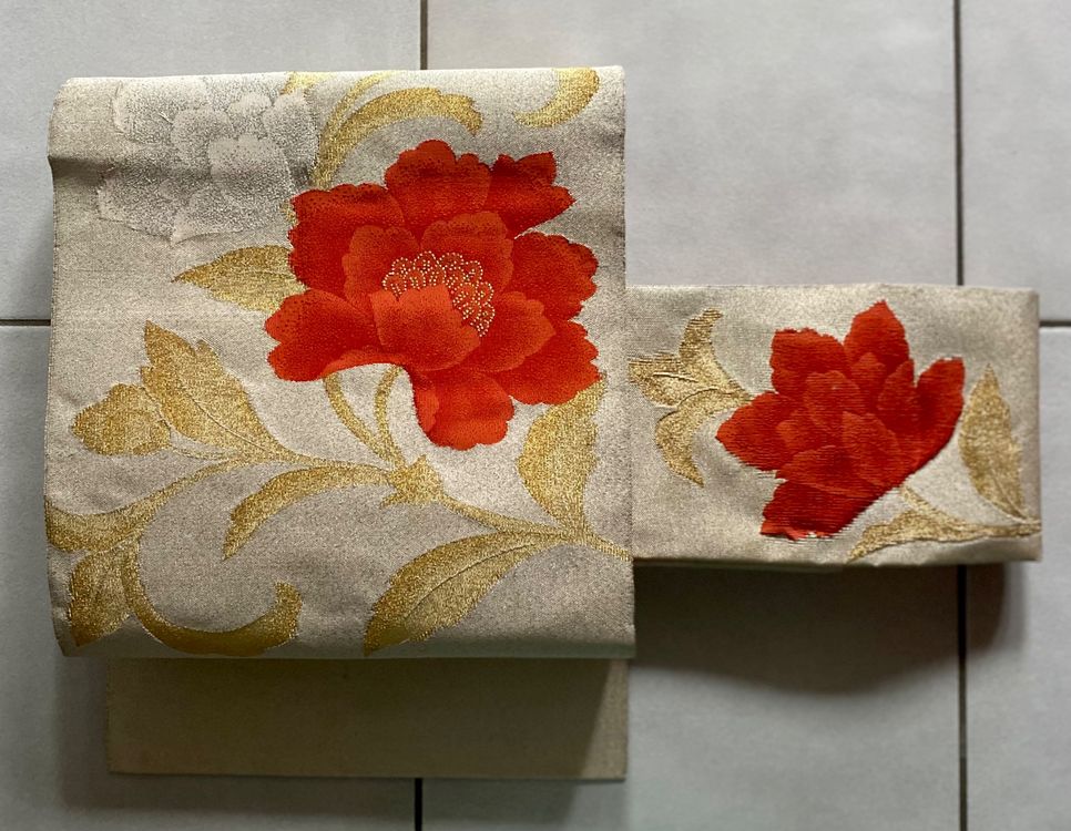 Japanischer Obi-Gürtel Für Yukata & Kimono – 265 Cm Lang, 10 Cm Breit, Aus Baumwolle Mit Bronze-Stoff, Für Damen