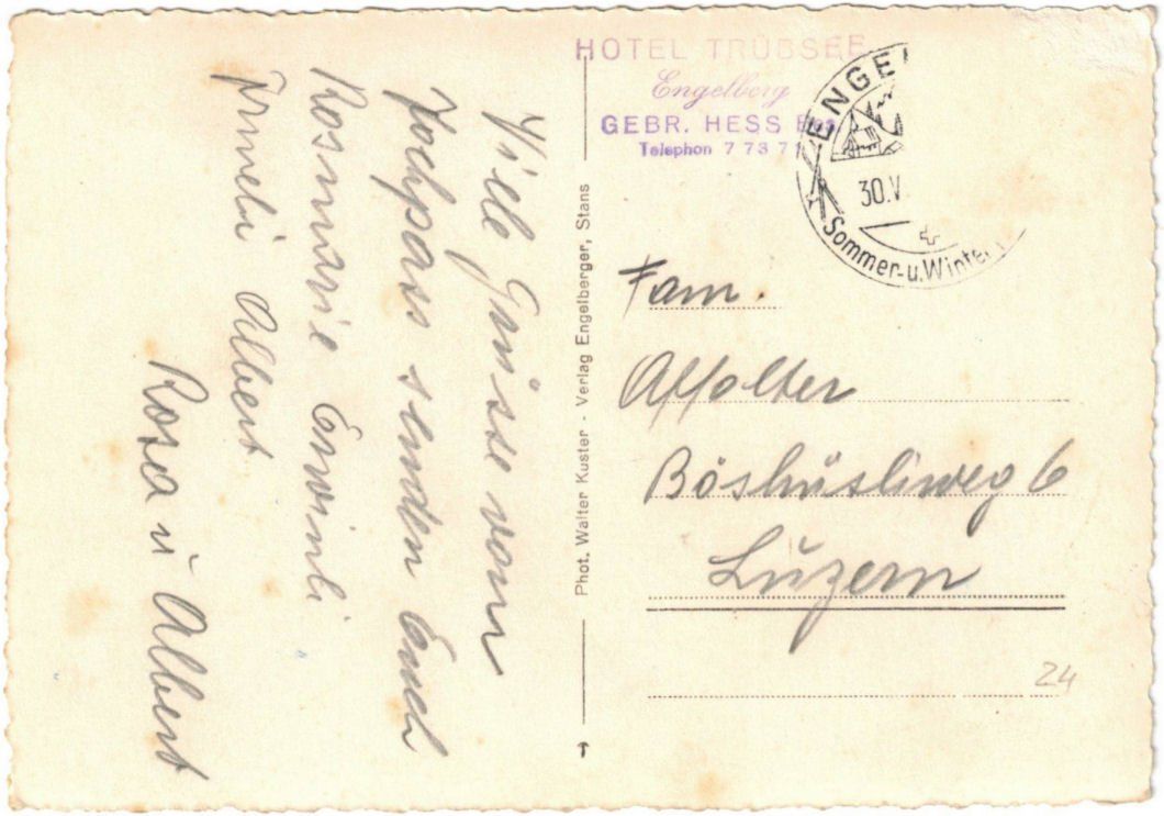 Cartoline postali: Engelberg - Luftseilbahn Gerschnialp--Trübsee – Usato da Binningen venduto da Mountainrider 1