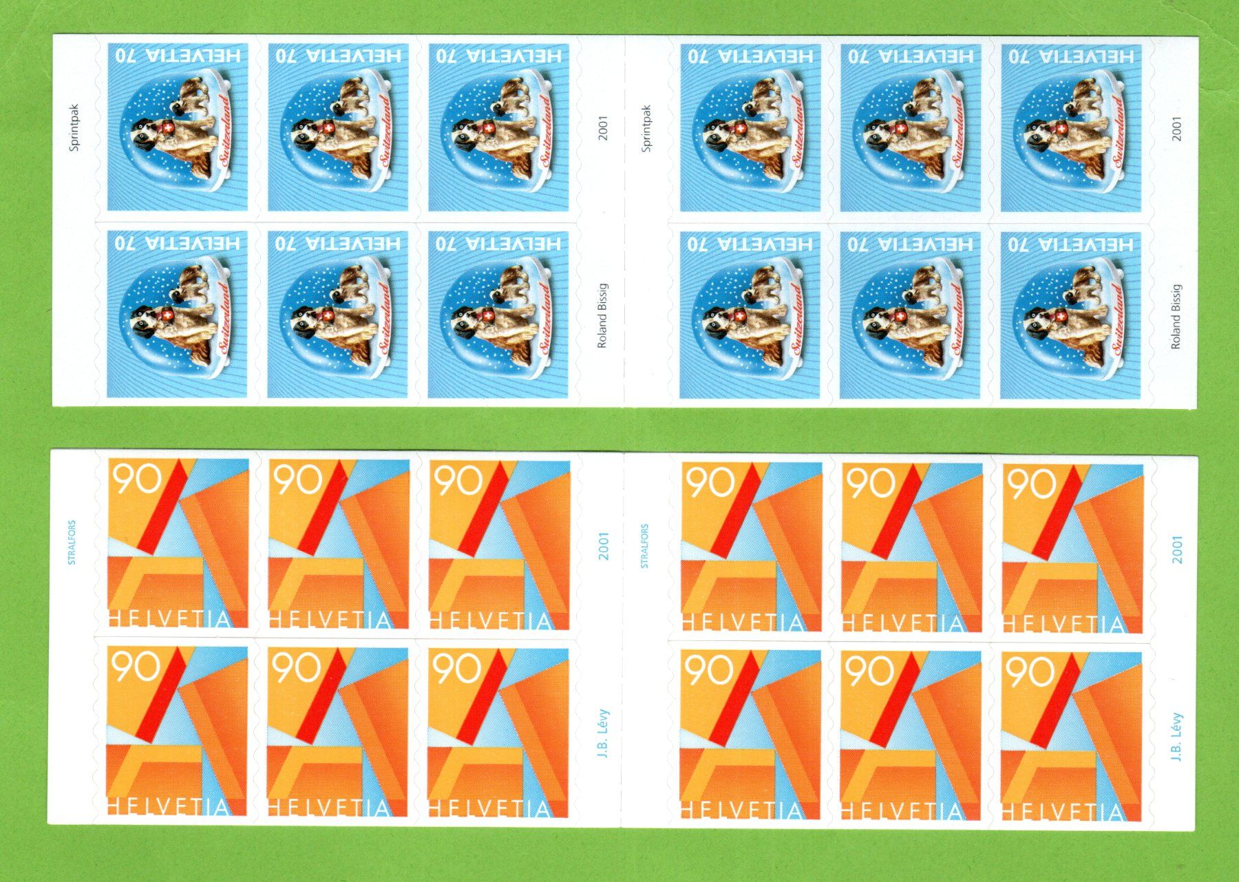 Tous les timbres: 2001 B-Post + A-Post  postfrisch nicht gefaltet SBK 57.-- – D'occasion à Stein am Rhein par Huehnerhund