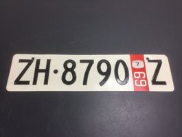 Alte Zürcher Autonummer 1969 Z  ZH 8790