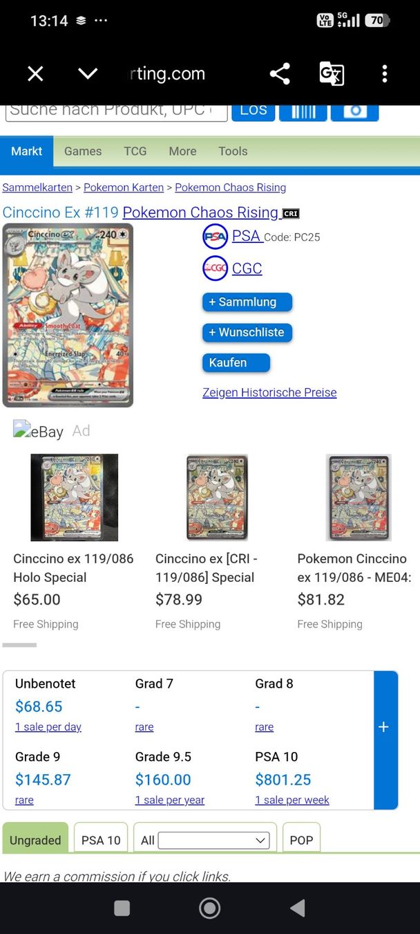Pokémon Cartes à collectionner: Pokemonkarte Ciccino Ex mint condition – Neuf (Voir description) à Wattwil par LuckyLegoandCoins 4