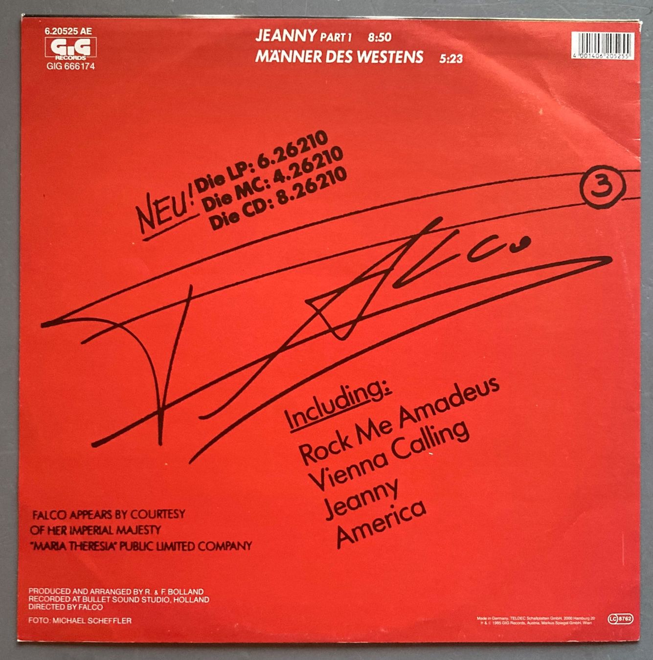 Schallplatten: FALCO - JEANNY (PART 1) – Gebraucht aus Poliez-Pittet von Newtown-Records 1