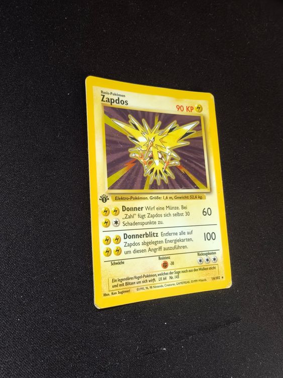 Zapdos Base Set 1st Edition German (Played) (Gebraucht) in ...