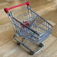 Mini-Einkaufswagen, Deko, Chromstahl
