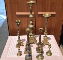 Kerzenständer Set aus Messing 8 Stück gebraucht