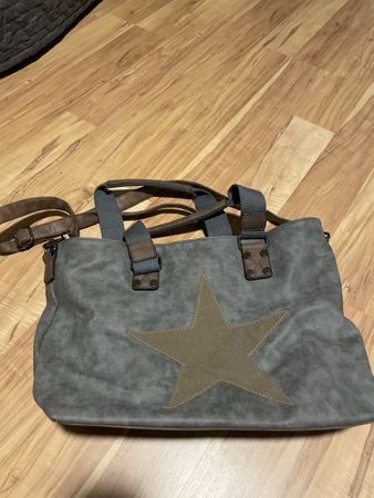 Graue Damen Handtasche mit Stern - Herbst Schnäppchen!
