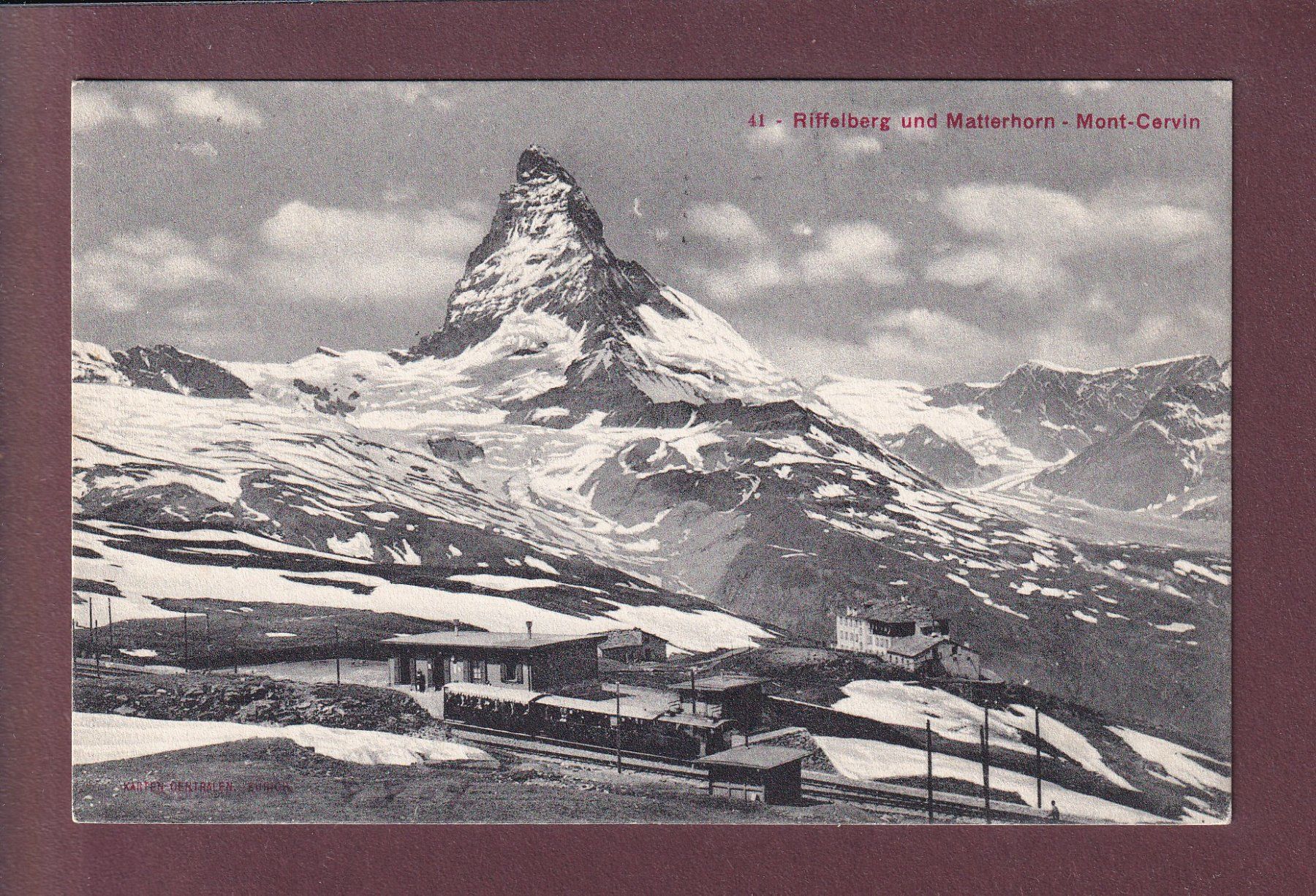 Ansichtskarten: RIFFELBERG - MATTERHORN - Bahn - 1907 – Gebraucht aus Pully von nicecards