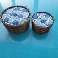 2 x Kartoffelkorb für Gschwellti , Nähkorb  mit Deckel
