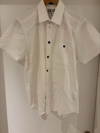 Jack & Jones White Short Sleeve Shirt - Size L, Summer