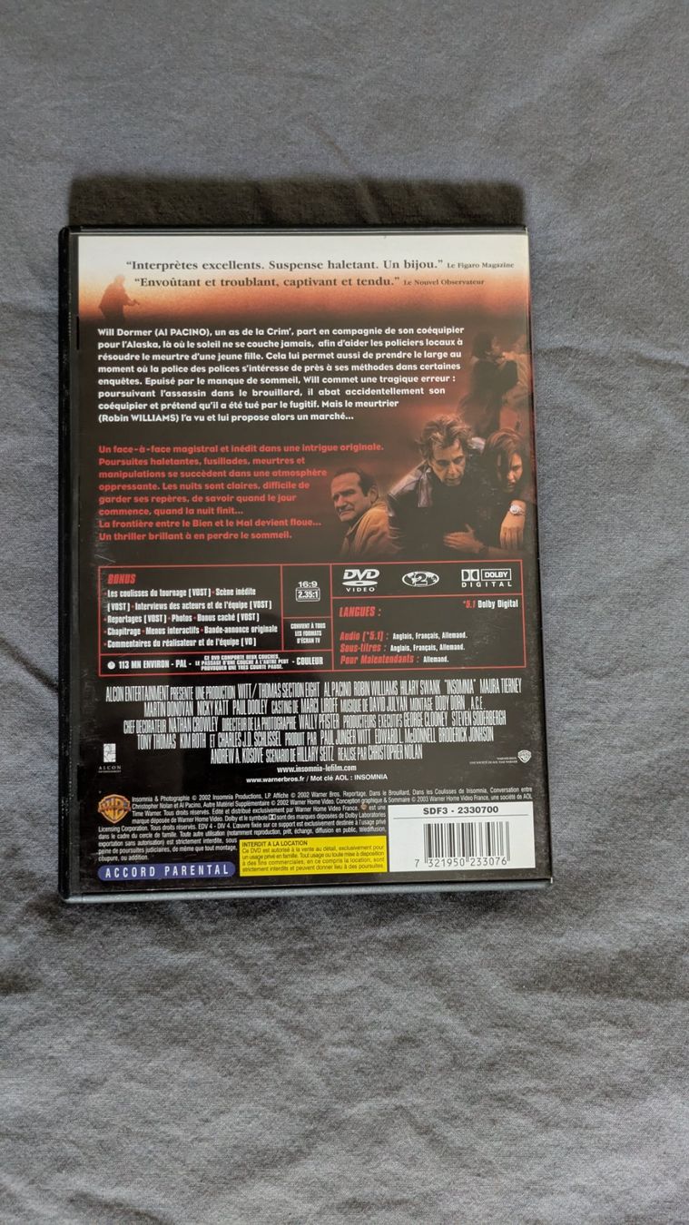 Tutti i DVDs: DVD Insomnia (français) – Usato da SION venduto da fab356901 1