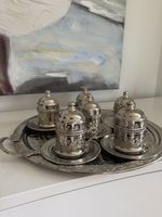 Kaffeetassenset mit Tablett, Echtsilber! Abholung Winterthur