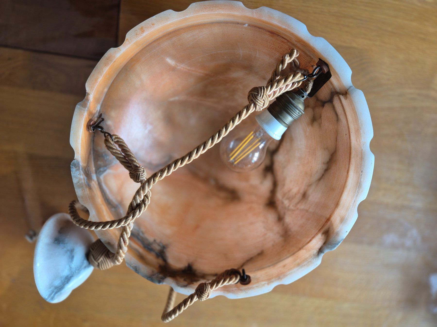 Lustres & lampes de plafonds: Vintage Alabaster Deckenlampe 35 cm – D'occasion à Monthey par McAuthor 2