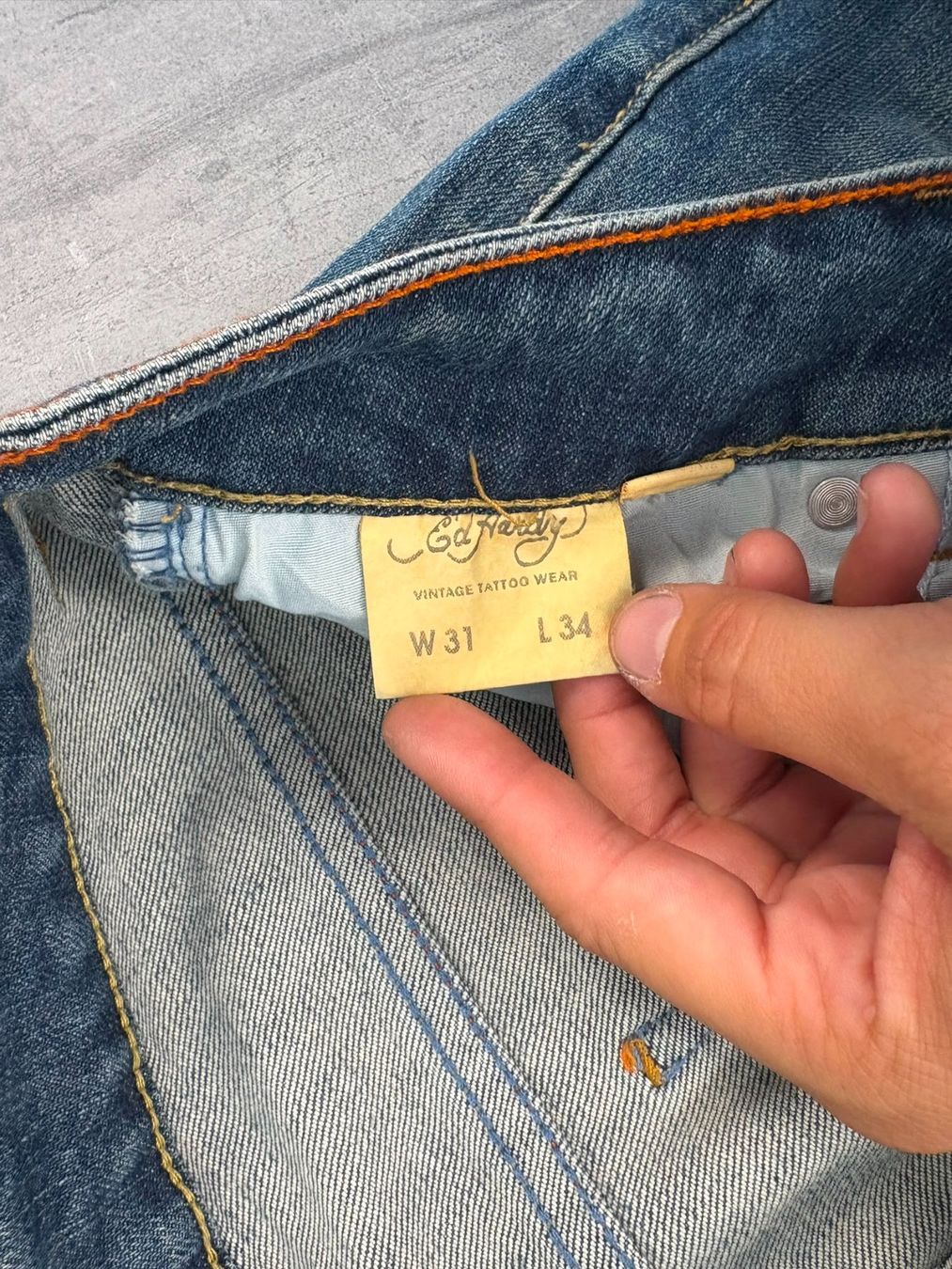 Ed Hardy Jeans: Vintage Ed Hardy Bootcut Jeans (M) – Nuovo (secondo la descrizione) da Werdenberg venduto da hase.vintage 4