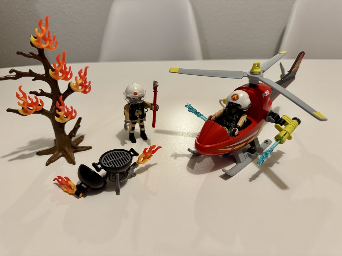 Playmobil Giocattoli: Playmobil 71195 Hélicoptère de pompiers – Usato da Genève venduto da AS27 1