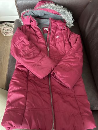 Manteau fille Calvin Klein rose doublé taille 8-10 ans