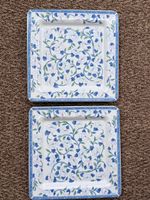 Lot de 2 assiettes carrées vintage Tiffany Boutique 