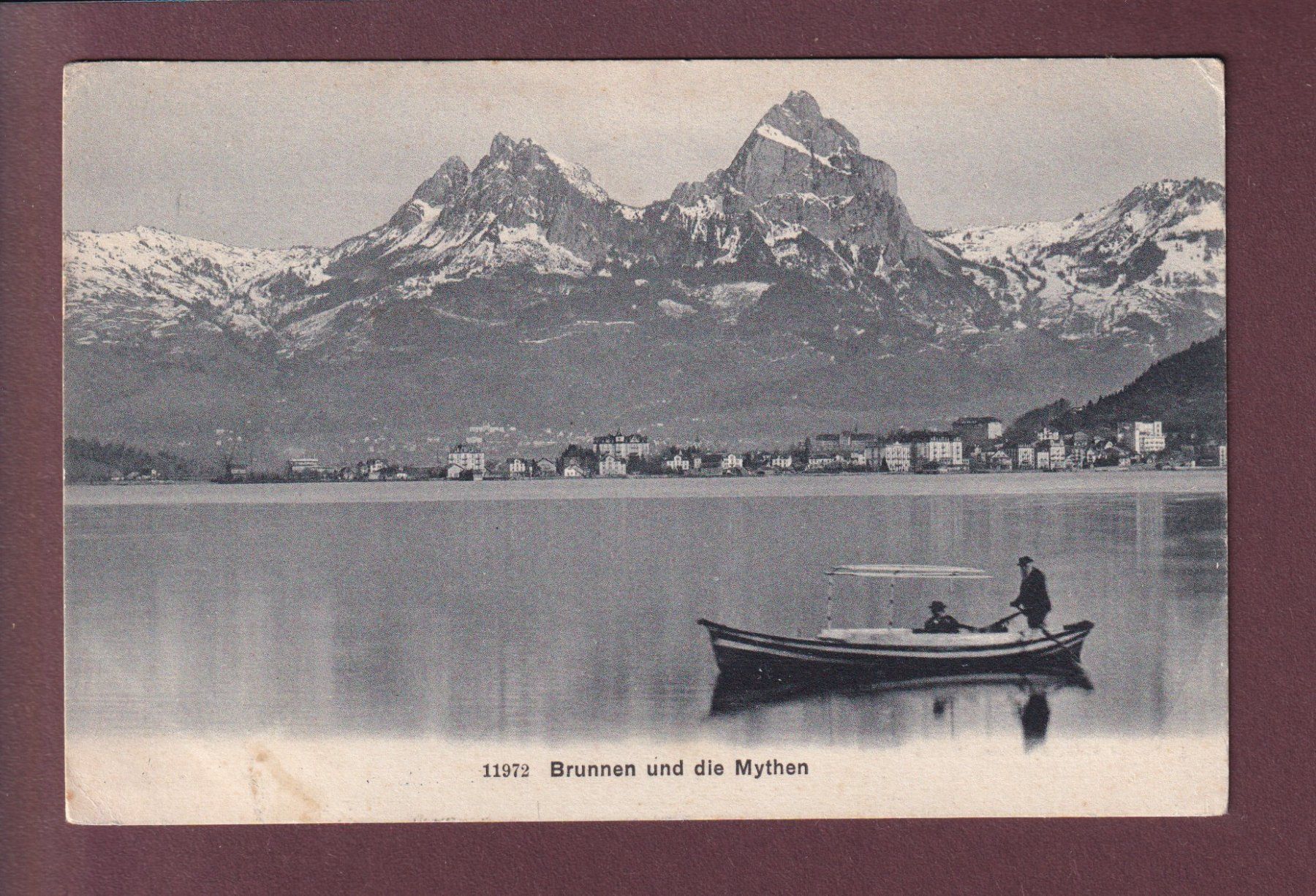 Cartoline postali: BRUNNEN - Mythen - Boot - 1908 – Usato da Pully venduto da nicecards