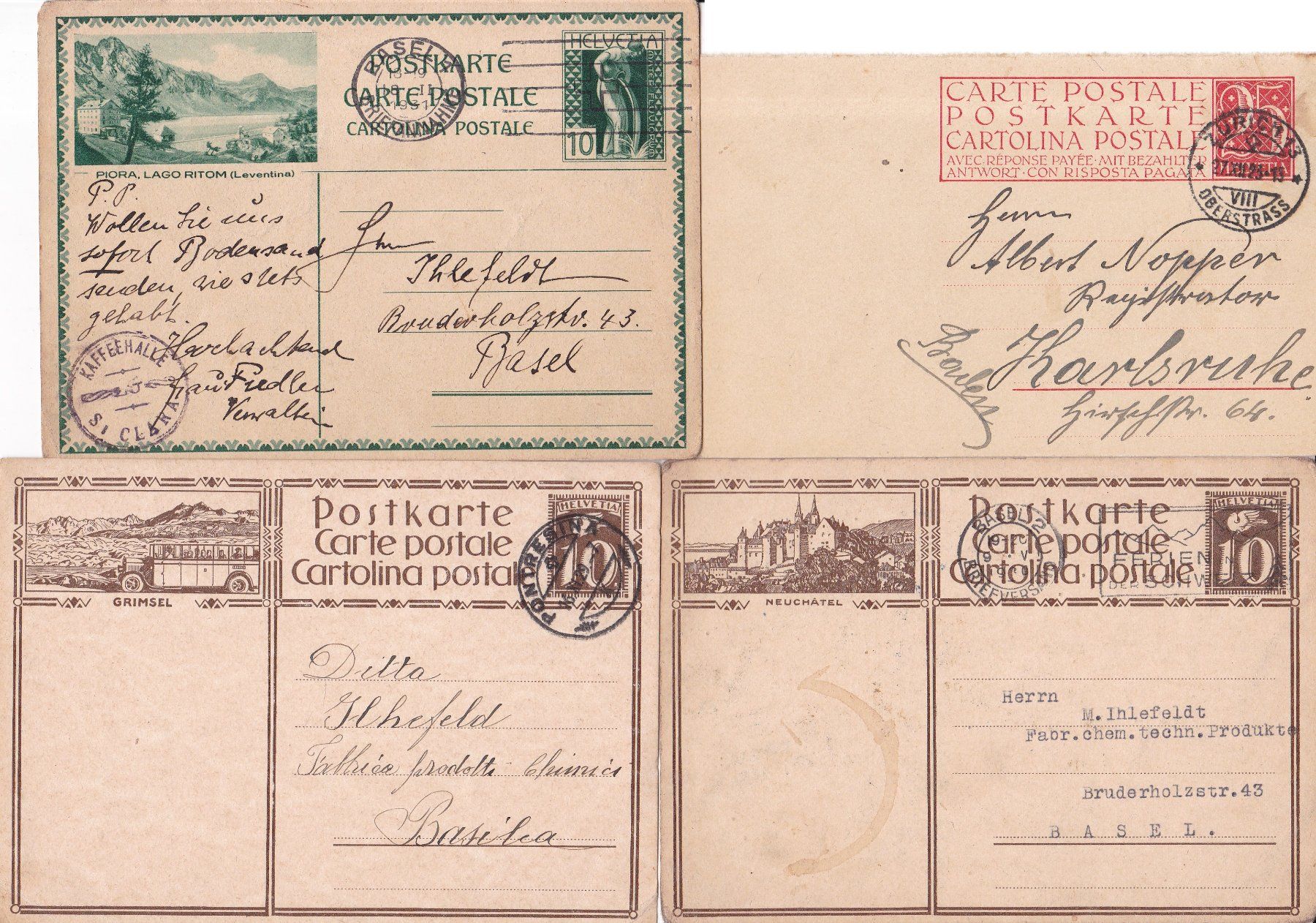 Alle Briefmarken: 40 Stk. Alte CH Postkarten, Karten – Gebraucht aus Münchwilen AG von Nesar 2