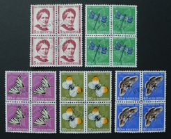PJ 1951 Viererblöcke J138-J142 Ersttag deutsch, Kat: 280.-