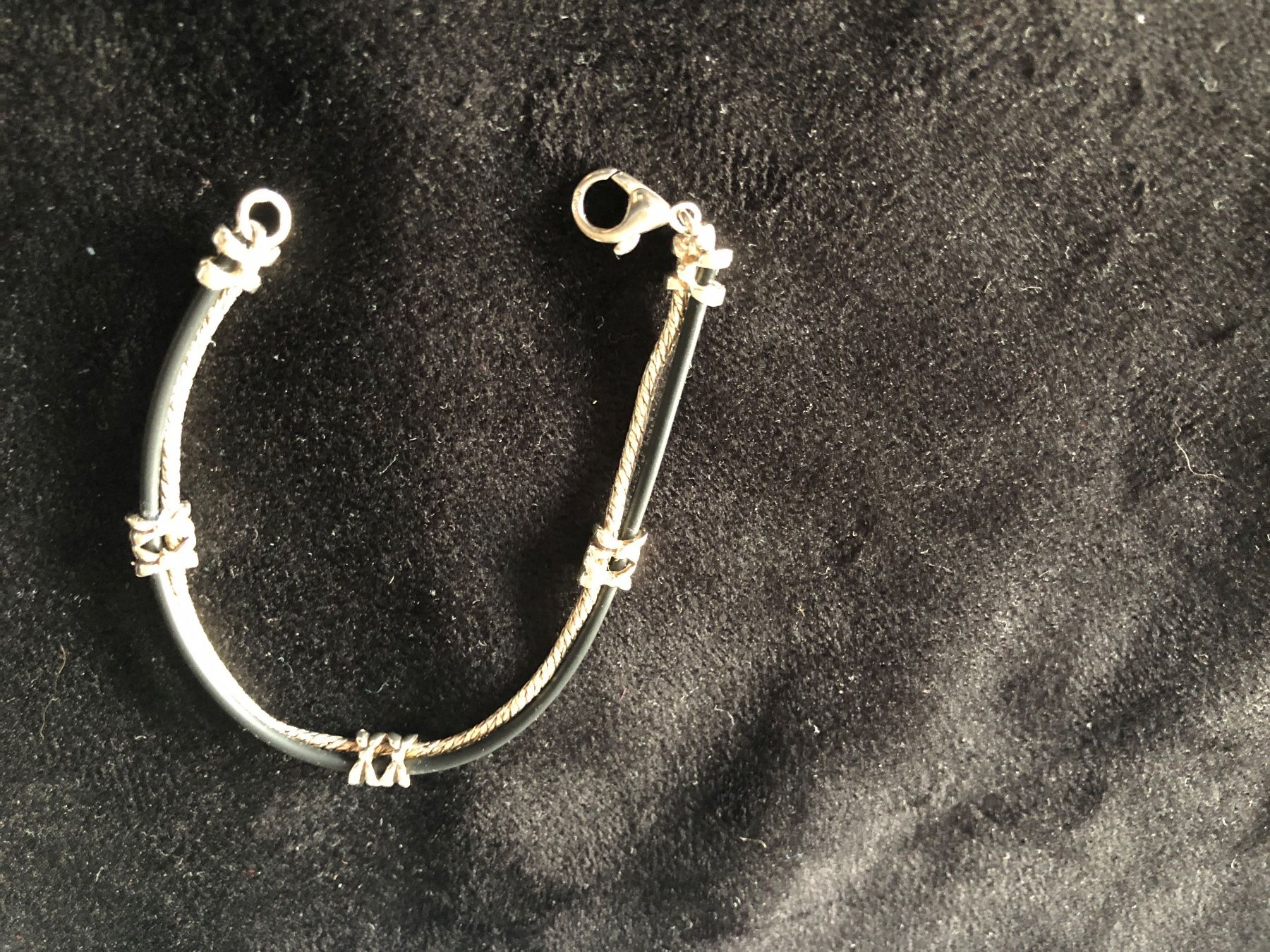 Bracciali & Braccialetti: Sterling Silber 925 Armband Kautschuks 18cm – Usato da Läufelfingen venduto da Original100 2