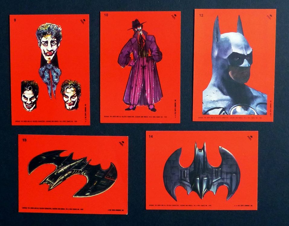 BATMAN STICKER CARDS LOT 38 CARDS JOKER BATMOBILE ETC. 1989 (Gebraucht ...
