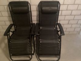 2 Stück Liegestühle schwarz