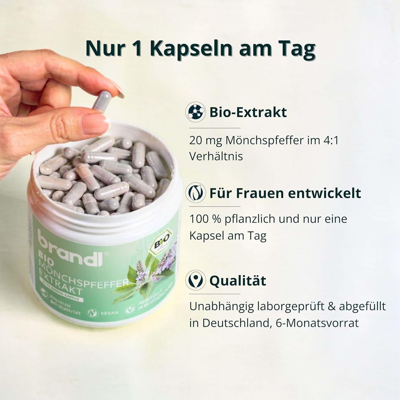 Cibi & Specialità: BIO Mönchspfeffer 20mg 180 Kapseln Vegan – Nuovo e nell'imballaggio originale da Suhr venduto da TradeMasters 1