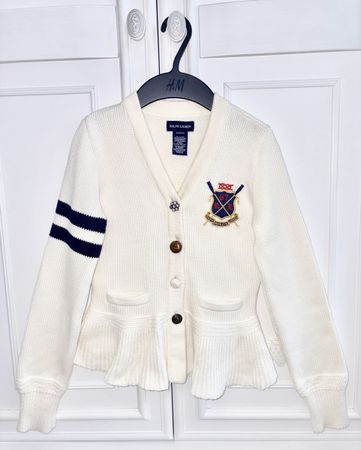 Ralph Lauren girls cardigan buttoned sweater 8 10 Y 140 NEW