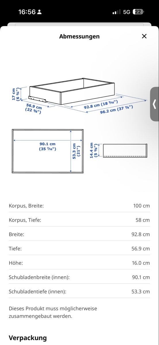 Armoires: PAX Komplement Schublade Glasfront braun 100x58 cm – D'occasion à Ostermundigen par nic_s9d9 4