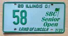 US Illinois 2001 Oldtimer Autonummernschild