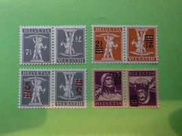 Kehrdrucke K12-K15, mit Gummi, postfrisch**