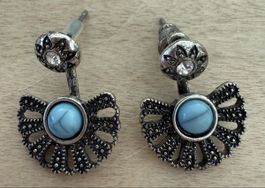 Ohrstecker mit Türkis-Stein im Vintage-Look ✨