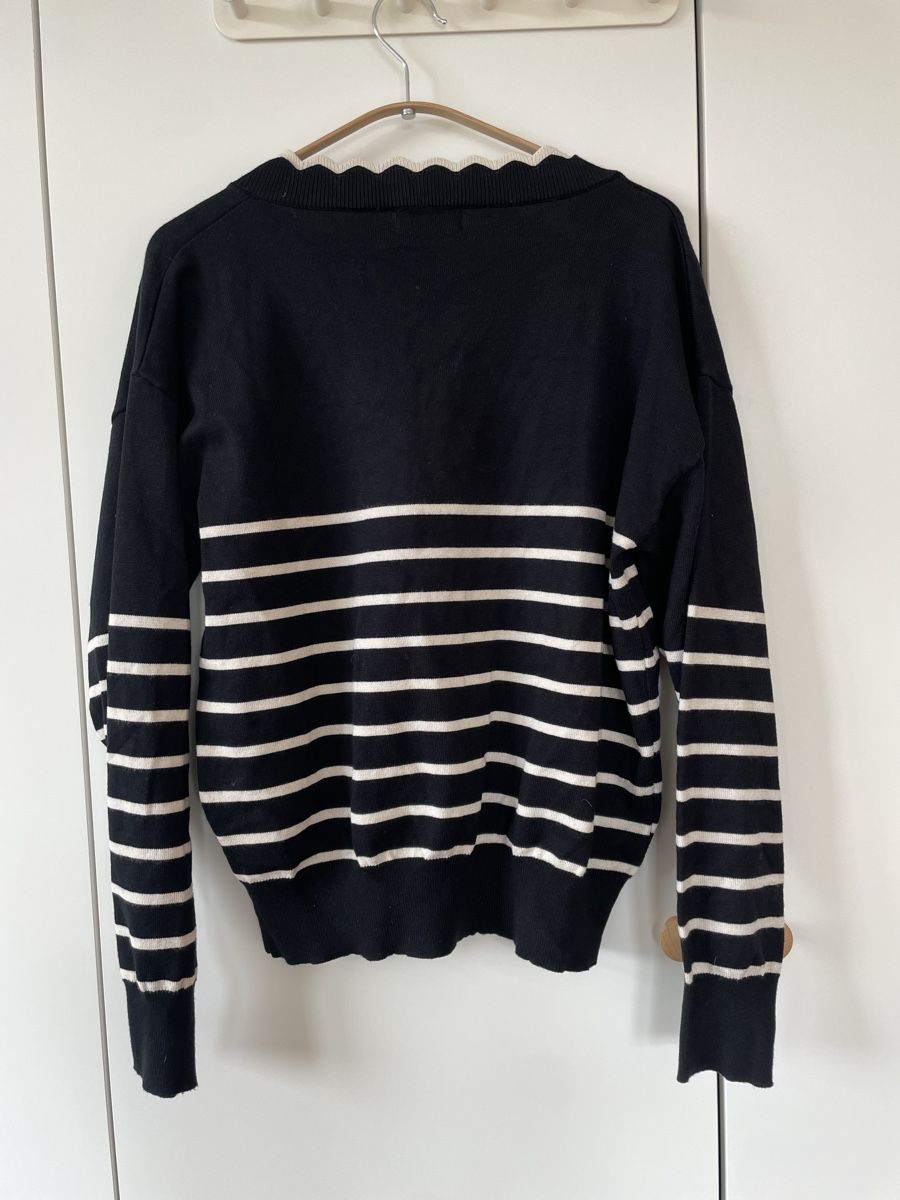 Maglioni & Felpe: Aurélie Pullover, schwarz-ecru gestreift, Grösse M top! – Usato da Neukirch an der Thur venduto da bee88 1