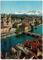 Zürich - Grossmünster und Alpen
