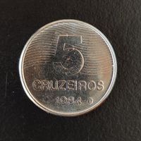 5 Cruzeiros Münze Brasilien 1984