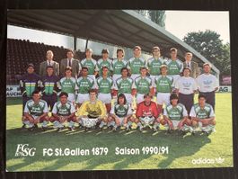 FC St. Gallen 1879 Saison 1990/91 Mannschaftsfoto mit vielen
