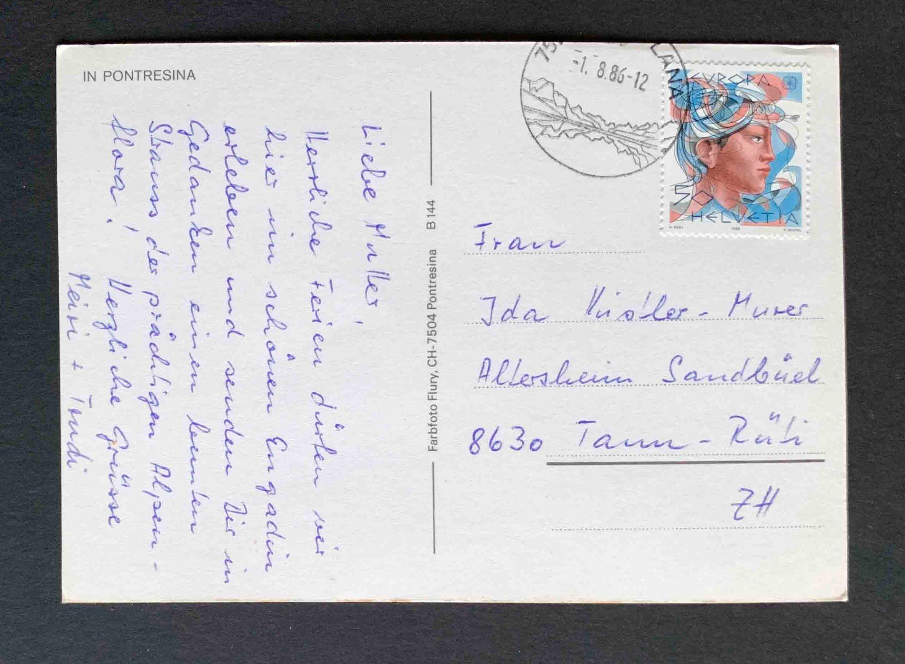 Cartoline postali: AK IN PONTRESINA – Usato da Goldau venduto da artelier1 1
