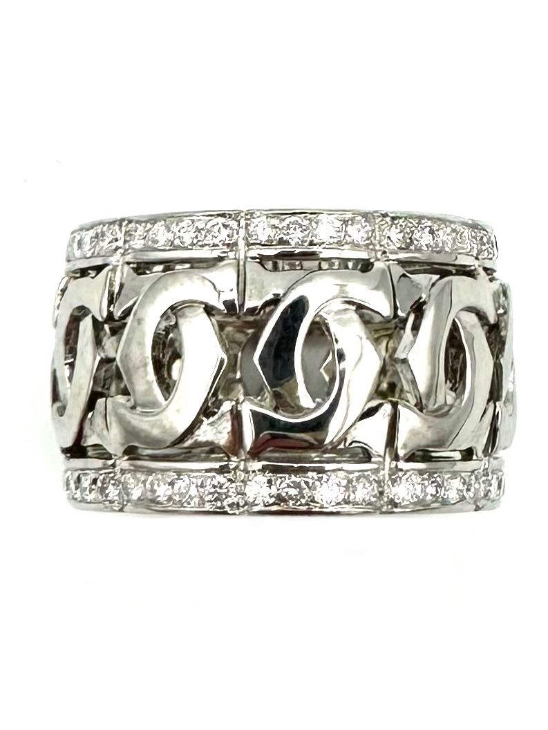 Cartier Anelli: CARTIER. Collection "Entrelacé", bague or blanc et diamants – Usato da Renens VD venduto da Diademe.sarl