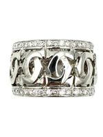 CARTIER. Collection "Entrelacé", bague or blanc et diamants