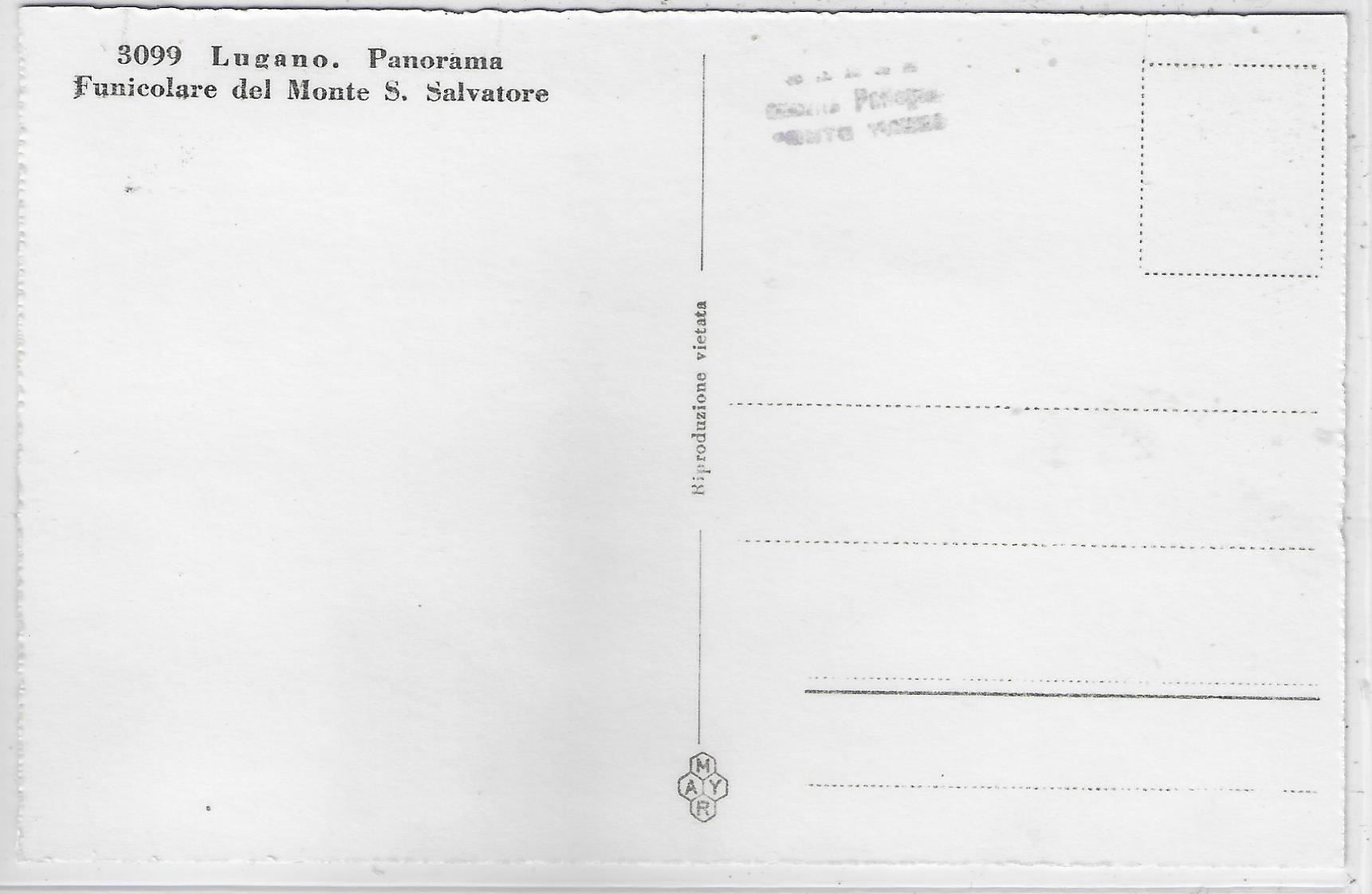Cartoline postali: Lugano - Funicolare Monte S. Salvatore – Usato da Ettingen venduto da Kartenplanet 1