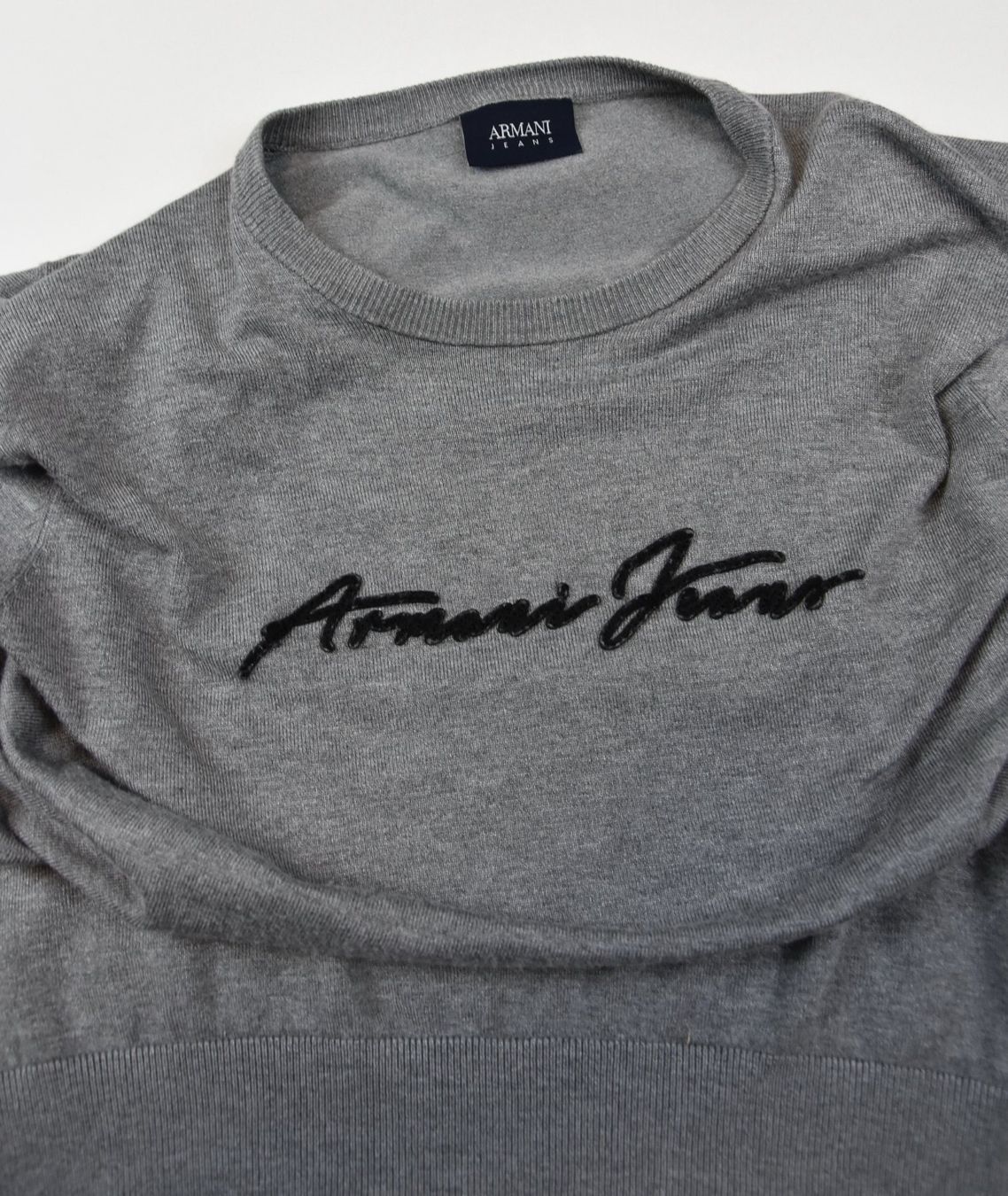 Armani Maglioni & Felpe: Armani Jeans Pullover Herren AJ Pullrunder / grau/Gr.S-M – Usato da Wohlenschwil venduto da ABC-Vintage 3