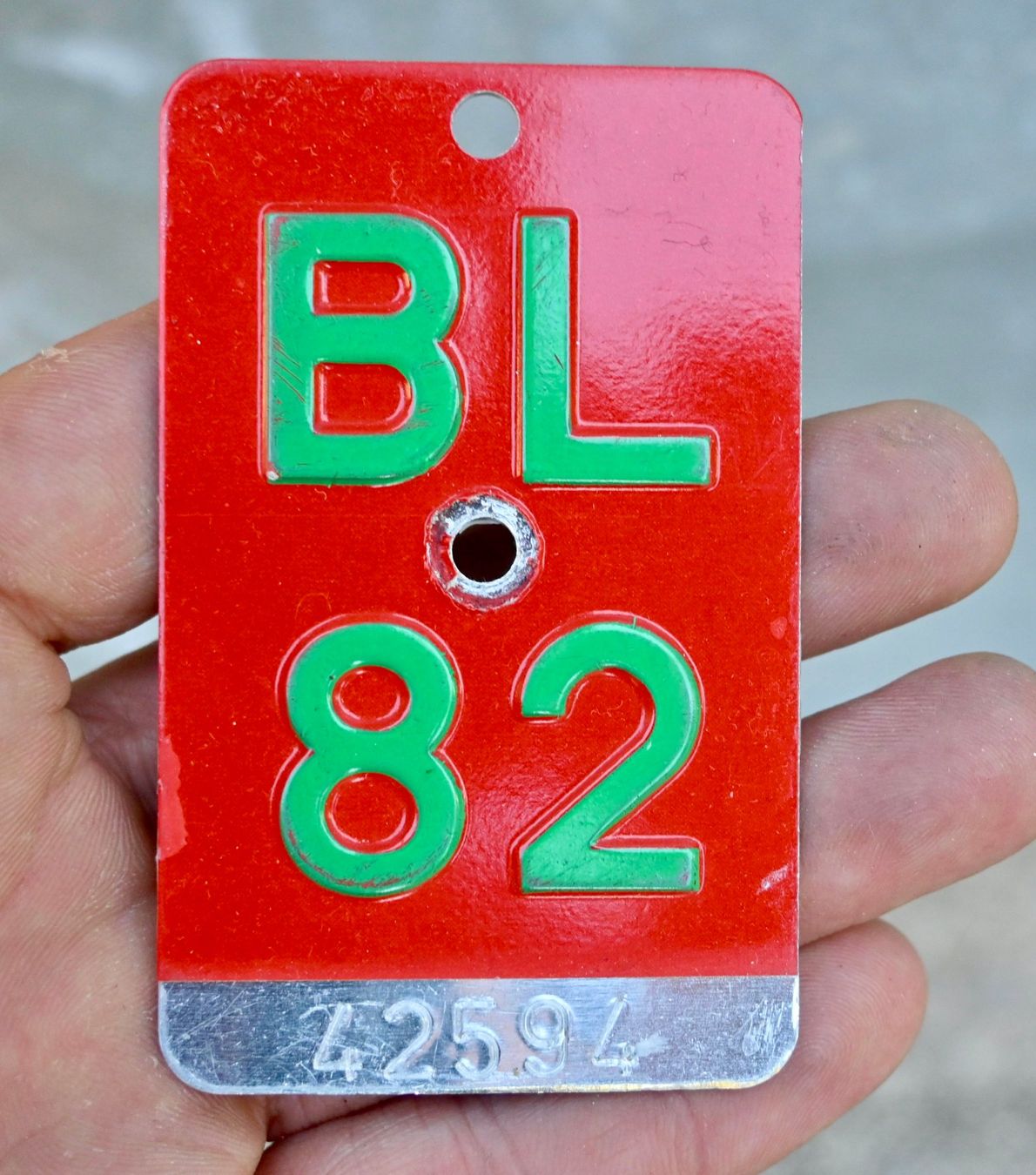 Schilder: Velonummer BL von 1982 - Basel-Land – Gebraucht aus Pfaffhausen von mono_rec 2
