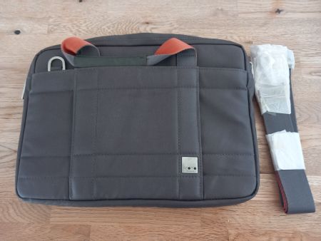 Laptoptasche knomo grau mit Schulterriemen neu