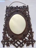 Holz Spiegel Brienzer Schnitzerei,Blättern, Vintage Stil