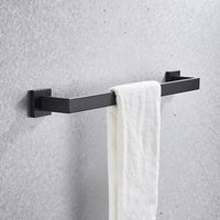 Moderner Handtuchhalter in Mattschwarz 60cm