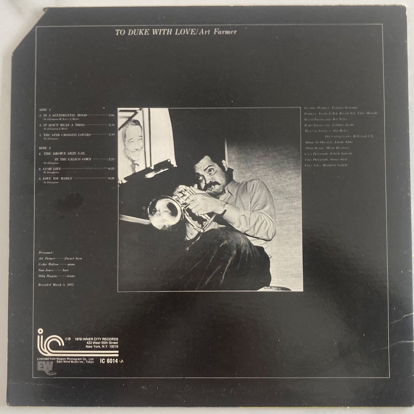 Dischi in vinile: ART FARMER - TO DUKE WITH LOVE – Usato da Poliez-Pittet venduto da Newtown-Records 1