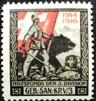 Soldatenmarke 1.WK, Sanitäts Kp V/3, weiss, Wi 3.Div 60
