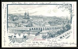Lithographie Lausanne, Vue Panoramique