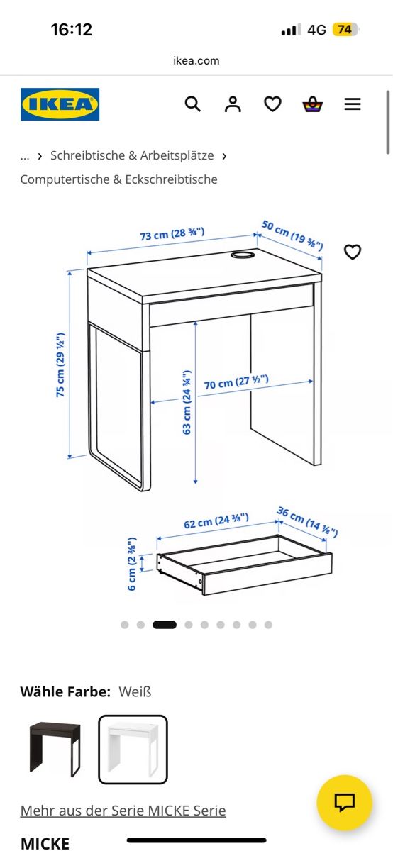 Ikea Schreibtische: Micke Schreibtisch von Ikea – Neu (gemäss Beschreibung) aus wettingen von Janah13 2