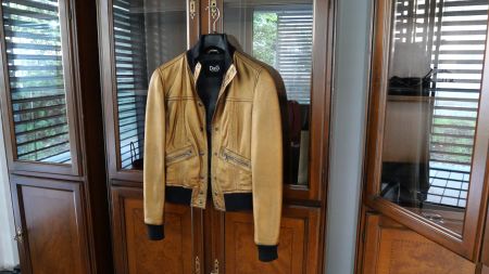 D&G Dolce & Gabbana Lederjacke aus 100 % Lammleder – Gr. 44
